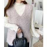 ラメフェザーVネックニットベスト | moment+ | 詳細画像10 