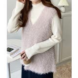 ラメフェザーVネックニットベスト | moment+ | 詳細画像11 