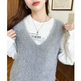 ラメフェザーVネックニットベスト | moment+ | 詳細画像18 