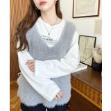 ラメフェザーVネックニットベスト | moment+ | 詳細画像19 