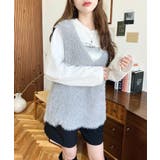 ラメフェザーVネックニットベスト | moment+ | 詳細画像20 