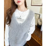 ラメフェザーVネックニットベスト | moment+ | 詳細画像21 