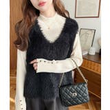 ラメフェザーVネックニットベスト | moment+ | 詳細画像22 