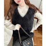 ラメフェザーVネックニットベスト | moment+ | 詳細画像25 