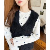 ラメフェザーVネックニットベスト | moment+ | 詳細画像26 