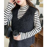 ラメフェザーVネックニットベスト | moment+ | 詳細画像28 