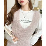 ラメフェザーVネックニットベスト | moment+ | 詳細画像6 