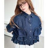 半袖ティアードフリルデニムシャツ | moment+ | 詳細画像2