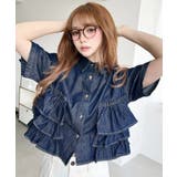 半袖ティアードフリルデニムシャツ | moment+ | 詳細画像3