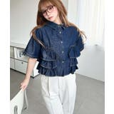 半袖ティアードフリルデニムシャツ | moment+ | 詳細画像4