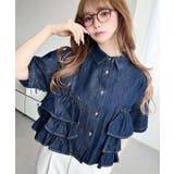 半袖ティアードフリルデニムシャツ | moment+ | 詳細画像5