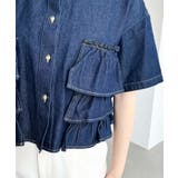 半袖ティアードフリルデニムシャツ | moment+ | 詳細画像9