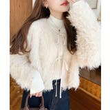 前後2WAYショート丈フリンジリボンカーディガン | moment+ | 詳細画像16 