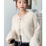 前後2WAYショート丈フリンジリボンカーディガン | moment+ | 詳細画像17 