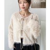 前後2WAYショート丈フリンジリボンカーディガン | moment+ | 詳細画像18 