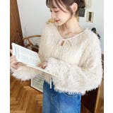 前後2WAYショート丈フリンジリボンカーディガン | moment+ | 詳細画像2 