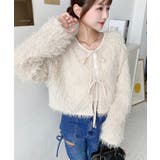 前後2WAYショート丈フリンジリボンカーディガン | moment+ | 詳細画像23 