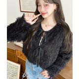 前後2WAYショート丈フリンジリボンカーディガン | moment+ | 詳細画像32 