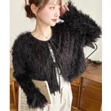 前後2WAYショート丈フリンジリボンカーディガン | moment+ | 詳細画像36 