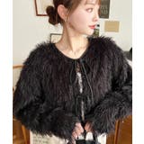 前後2WAYショート丈フリンジリボンカーディガン | moment+ | 詳細画像37 