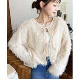 前後2WAYショート丈フリンジリボンカーディガン | moment+ | 詳細画像4 