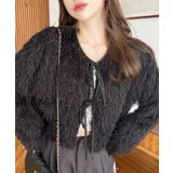 前後2WAYショート丈フリンジリボンカーディガン | moment+ | 詳細画像46 