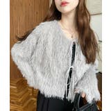 前後2WAYショート丈フリンジリボンカーディガン | moment+ | 詳細画像50 