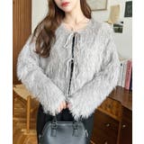 前後2WAYショート丈フリンジリボンカーディガン | moment+ | 詳細画像51 