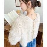 前後2WAYショート丈フリンジリボンカーディガン | moment+ | 詳細画像6 