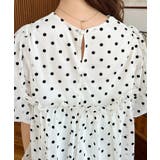 フロッキードットチュールバルーンスリーブギャザーフリル半袖ブラウス | moment+ | 詳細画像10