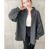 ブラック | ライトオンスデニムWポケット長袖オーバーシャツ | moment+