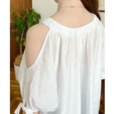 フロントタック半袖リボン肩開きブラウス | moment+ | 詳細画像19