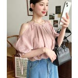 フロントタック半袖リボン肩開きブラウス | moment+ | 詳細画像22