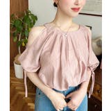 フロントタック半袖リボン肩開きブラウス | moment+ | 詳細画像23