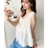 ポコポコチェックショルダーリボンペプラムベスト | moment+ | 詳細画像10