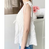 ポコポコチェックショルダーリボンペプラムベスト | moment+ | 詳細画像13