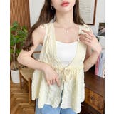 ポコポコチェックショルダーリボンペプラムベスト | moment+ | 詳細画像16