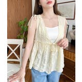 ポコポコチェックショルダーリボンペプラムベスト | moment+ | 詳細画像20