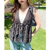 ポコポコチェックショルダーリボンペプラムベスト | moment+ | 詳細画像28