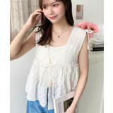 ポコポコチェックショルダーリボンペプラムベスト | moment+ | 詳細画像6