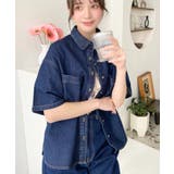 Wポケット5分袖オーバーサイズライトオンスデニムシャツ | moment+ | 詳細画像12 