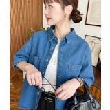 Wポケット5分袖オーバーサイズライトオンスデニムシャツ | moment+ | 詳細画像26 