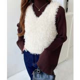 ブークレフェザーショートニットベスト | moment+ | 詳細画像12 