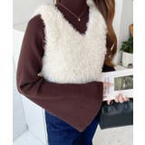 ブークレフェザーショートニットベスト | moment+ | 詳細画像15 