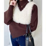 ブークレフェザーショートニットベスト | moment+ | 詳細画像16 