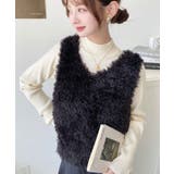 ブークレフェザーショートニットベスト | moment+ | 詳細画像17 