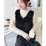 ブークレフェザーショートニットベスト | moment+ | 詳細画像20 