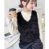 ブークレフェザーショートニットベスト | moment+ | 詳細画像21 