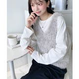 ブークレフェザーショートニットベスト | moment+ | 詳細画像24 