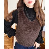 ブークレフェザーショートニットベスト | moment+ | 詳細画像30 